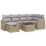Voir la diapositive 2 : VIDAXL Salon de jardin avec coussins 7pcs melange beige resine tressee