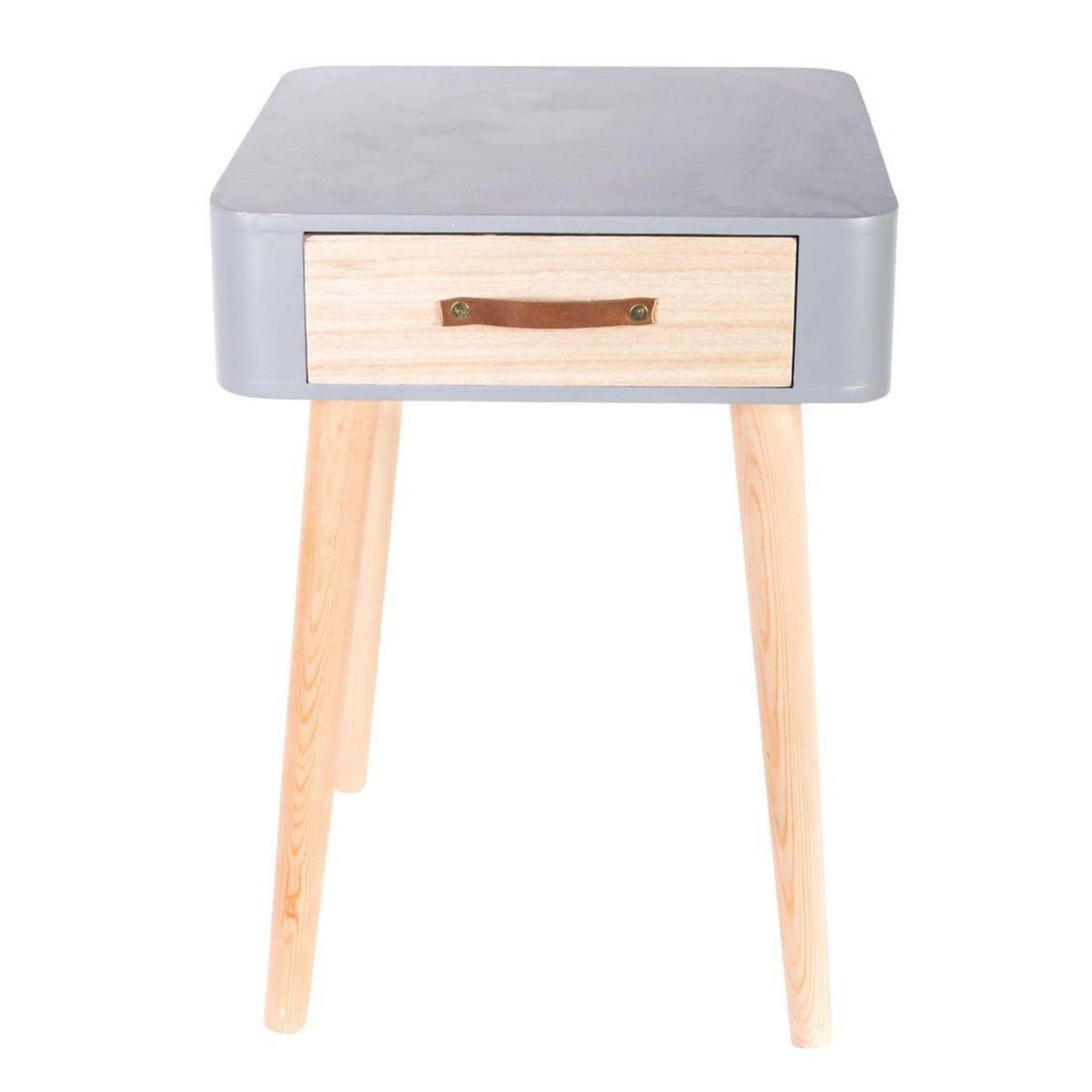 The Home Deco Factory Table de chevet 1 tiroir design  missouri  48cm gris