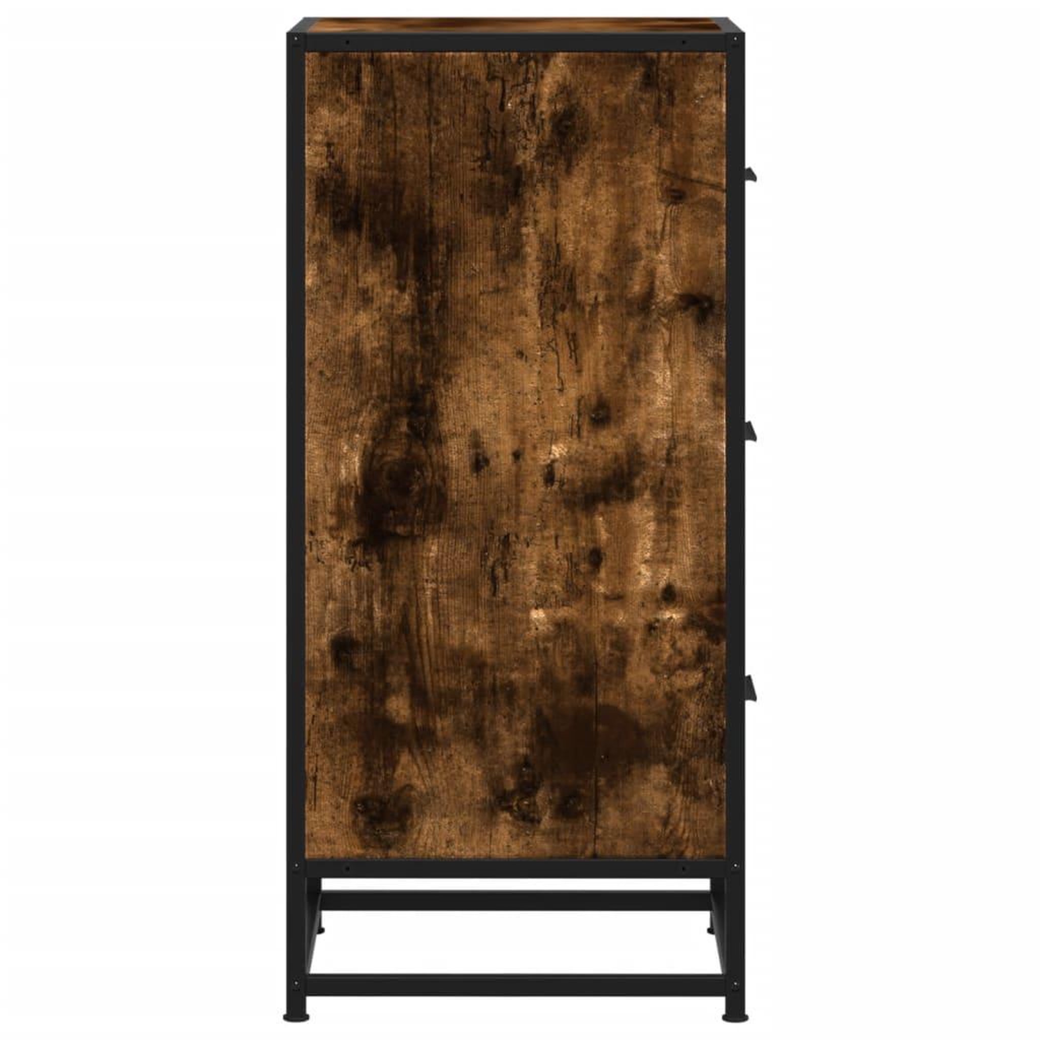 Voir la diapositive 5 : VIDAXL Buffet chene fume 35,5x35x76 cm bois d'ingenierie et metal