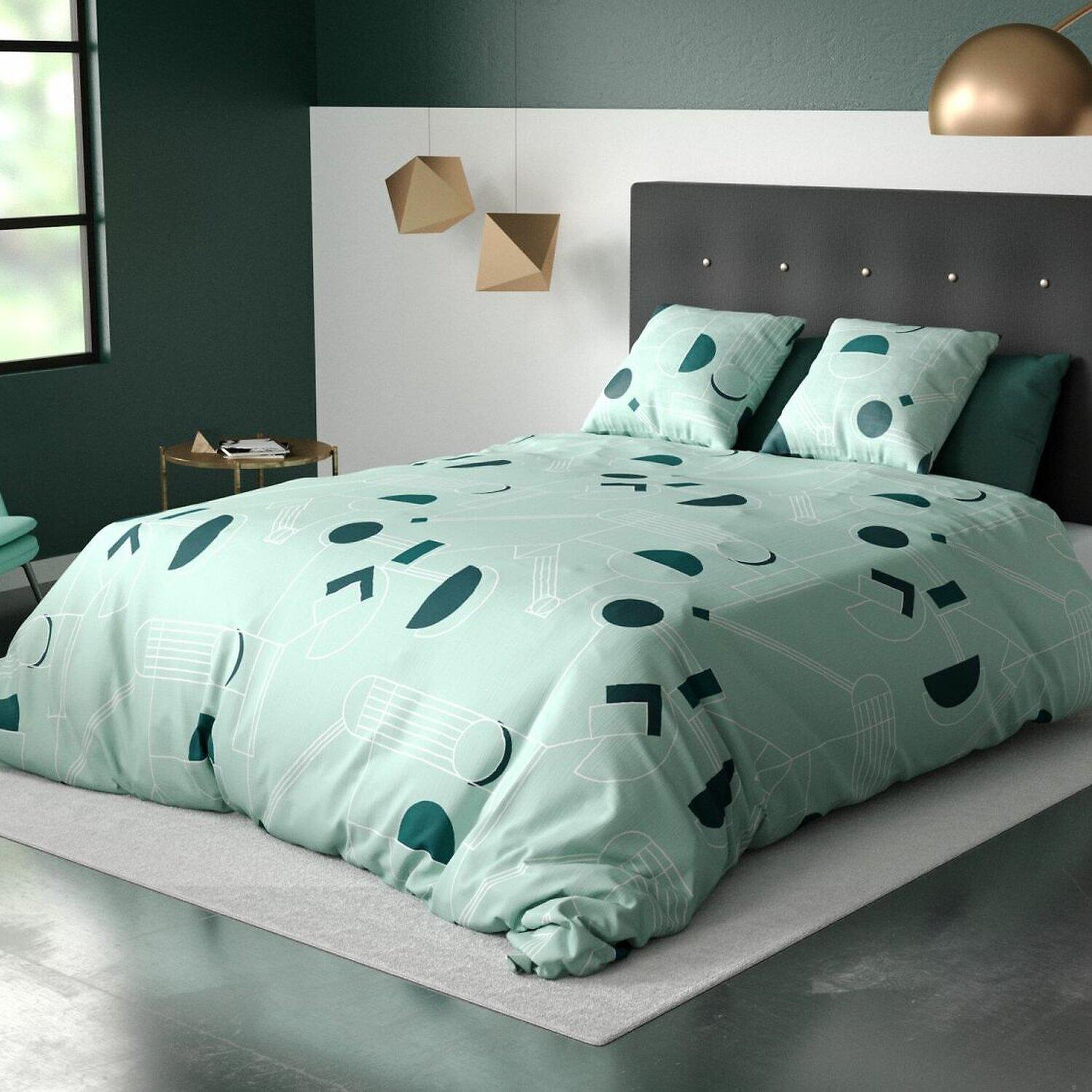 Voir la diapositive 1 : Les Ateliers du Linge Parure housse de couette 100% microfibre 60 gsm -hawak