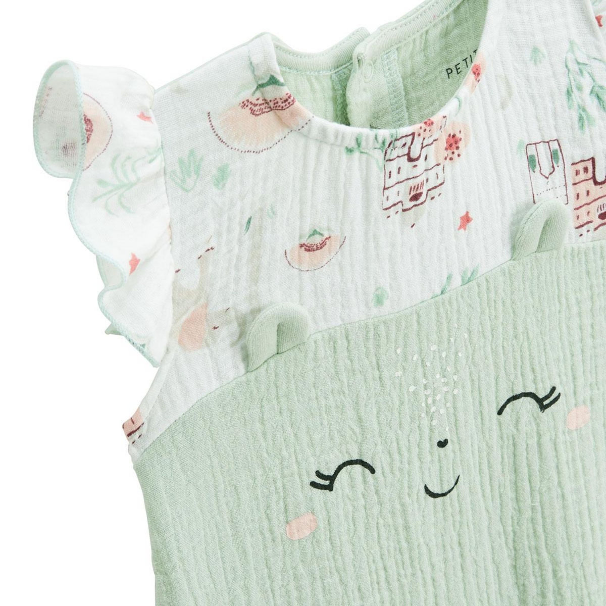 Petit Béguin Barboteuse bébé en gaze de coton Arya