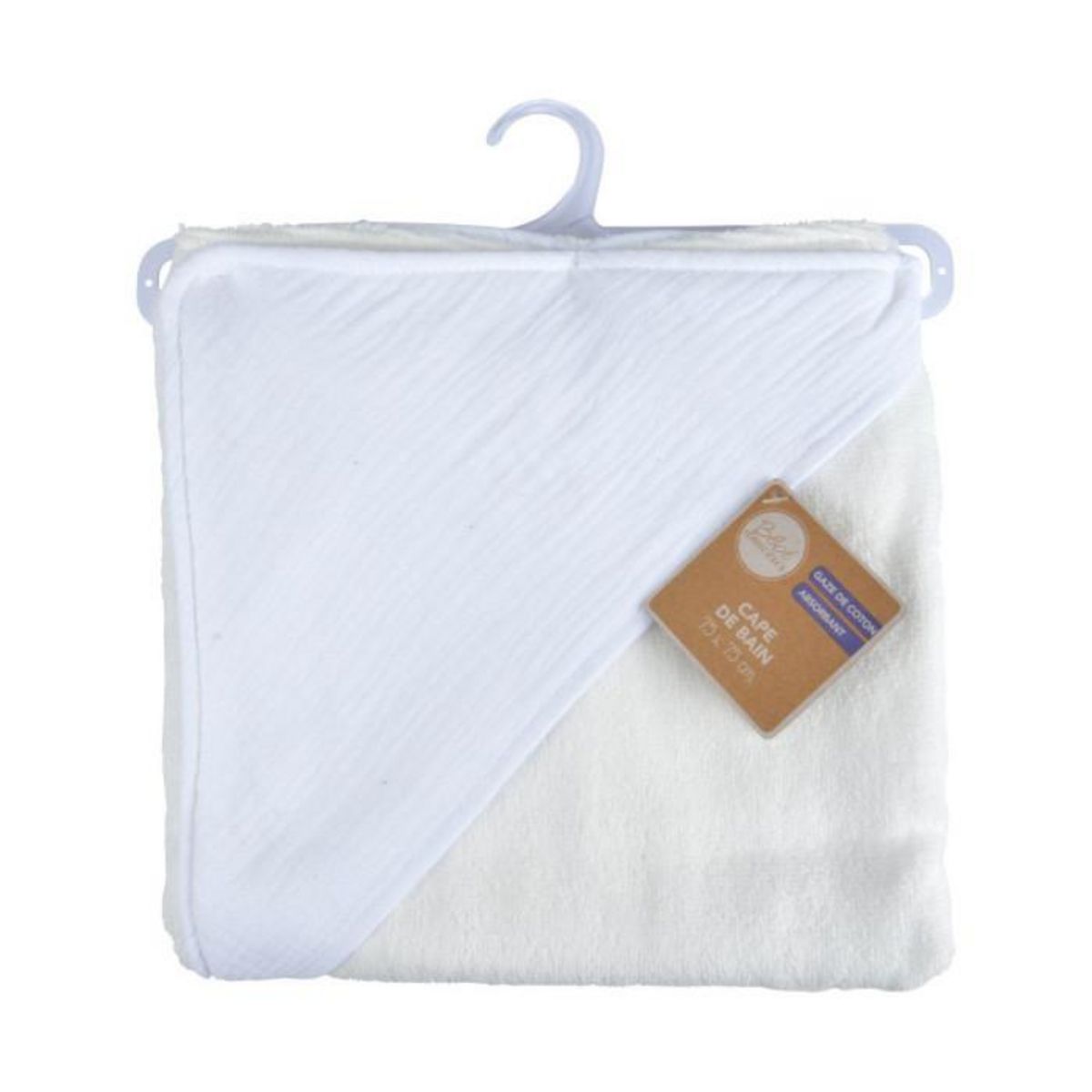 Paris Prix Cape de Bain Bébé  Absorbant  75x75cm Blanc