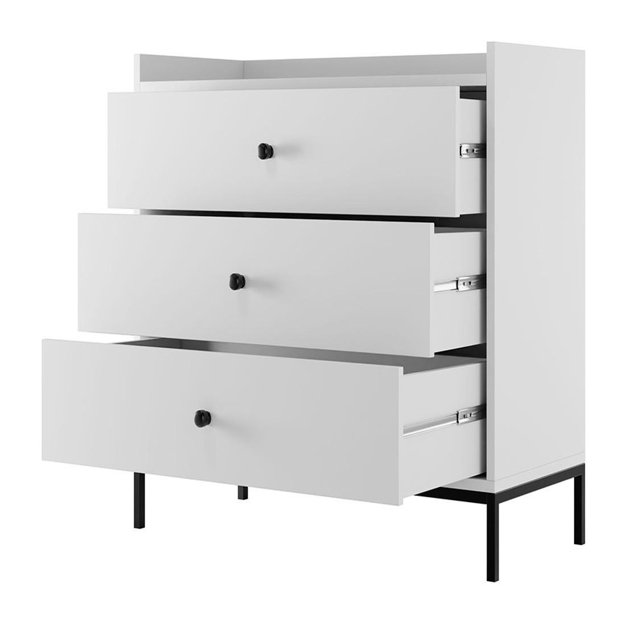 Voir la diapositive 3 : BEST MOBILIER Filipo - commode - blanc - 80 cm