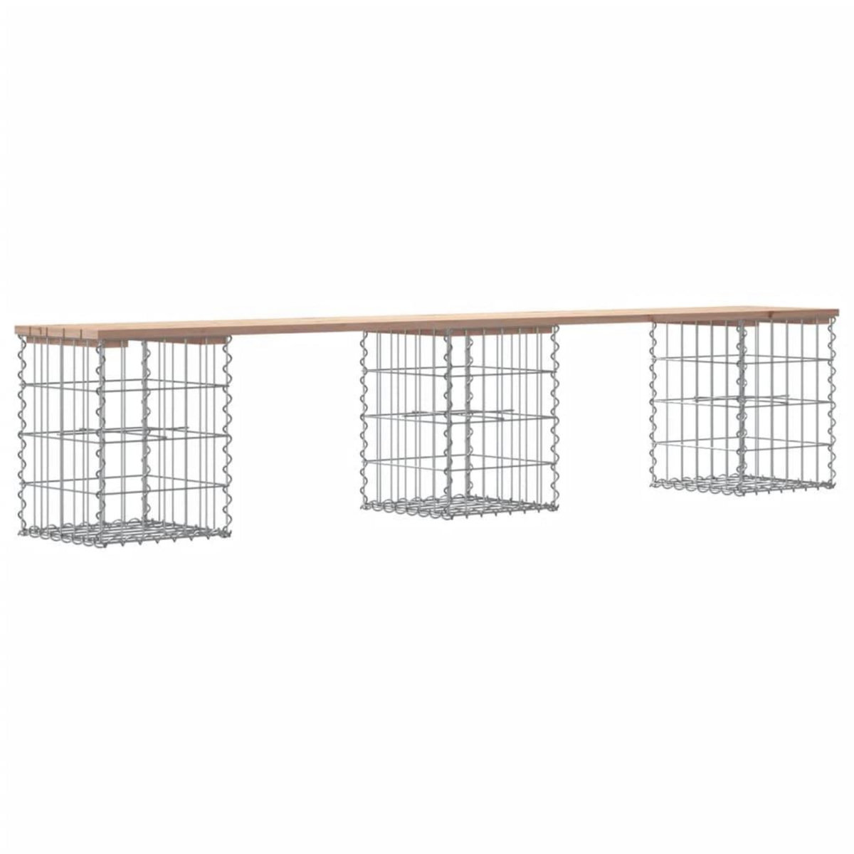 VIDAXL Banc de jardin design de gabion 203x31x42 cm bois massif de pin