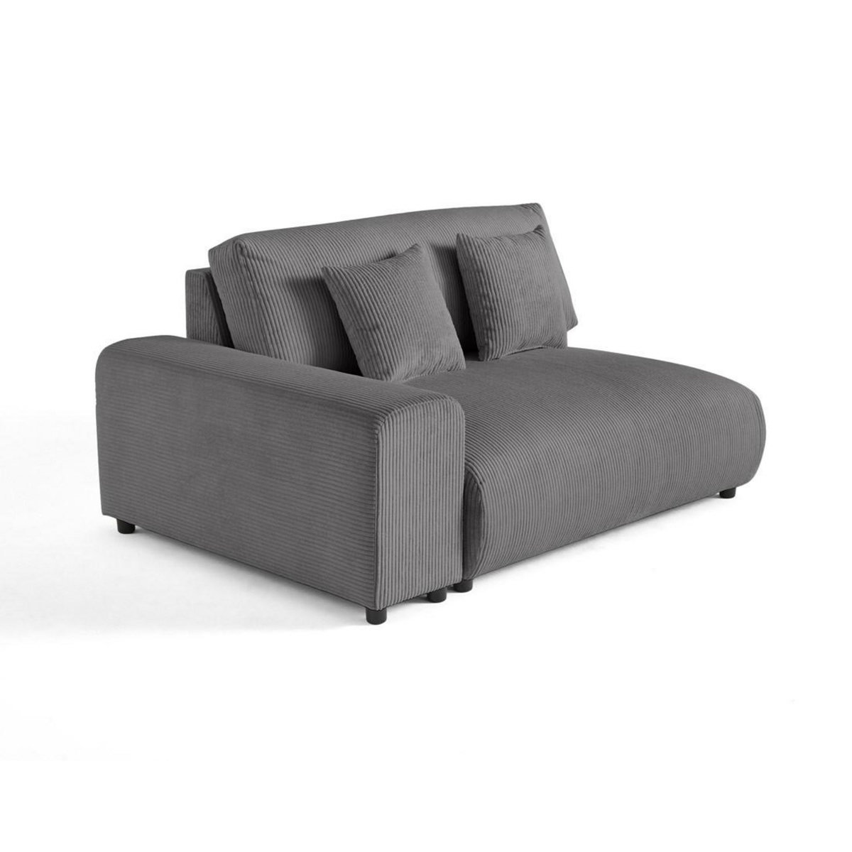 LISA DESIGN Garance - module d'assise 2 places avec accoudoir gauche - en velours côtelé