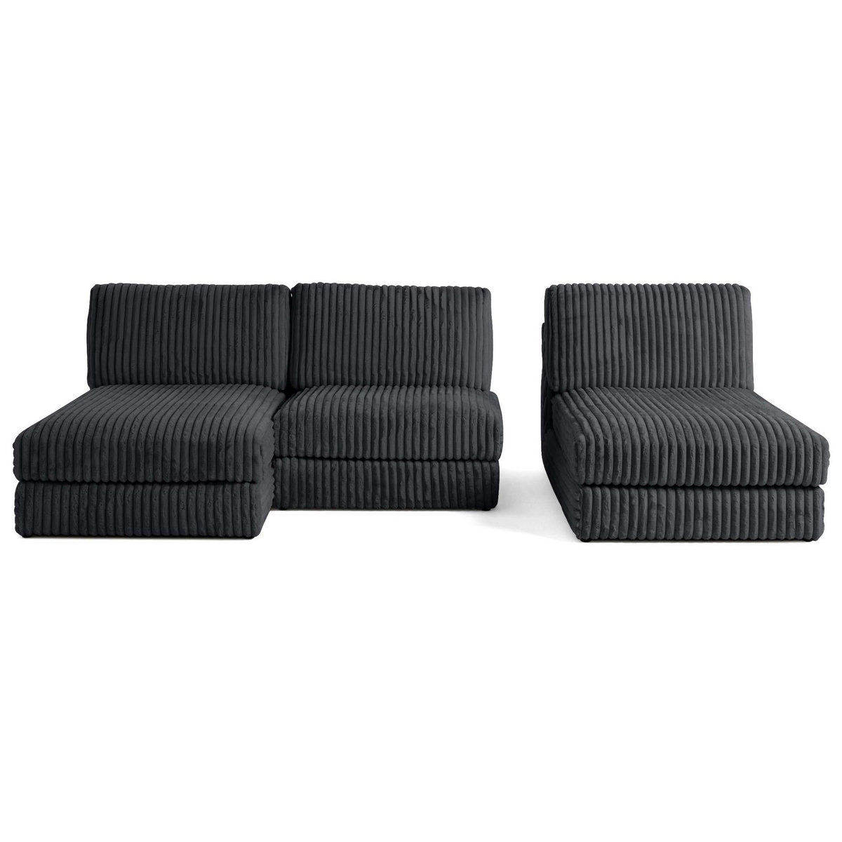 LISA DESIGN Jasper - canapé panoramique modulable - en fausse fourrure côtelée