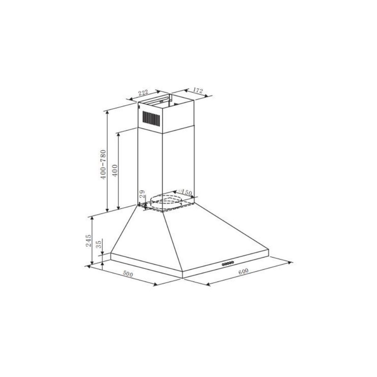 BRANDT Hotte décorative murale BHP4612B
