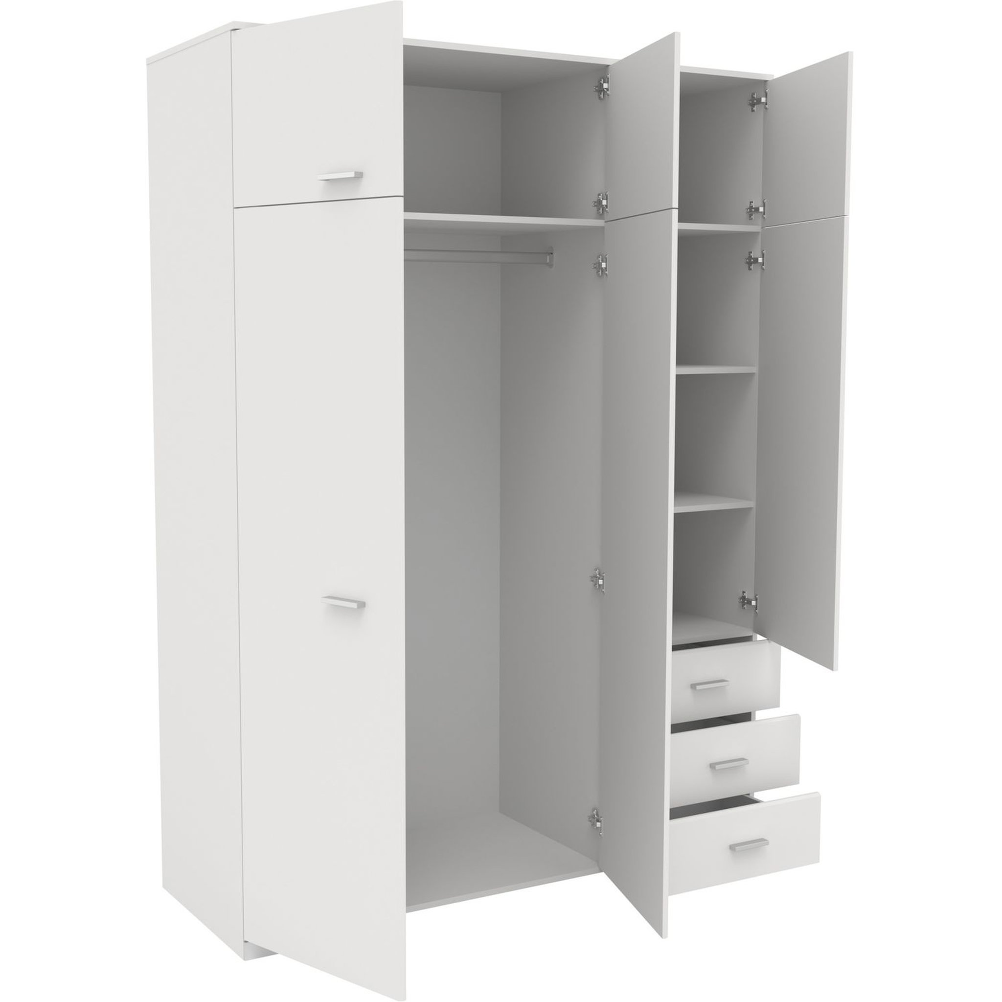 Voir la diapositive 2 : Armoire de chambre 6 portes 3 tiroirs L146cm AXELLE