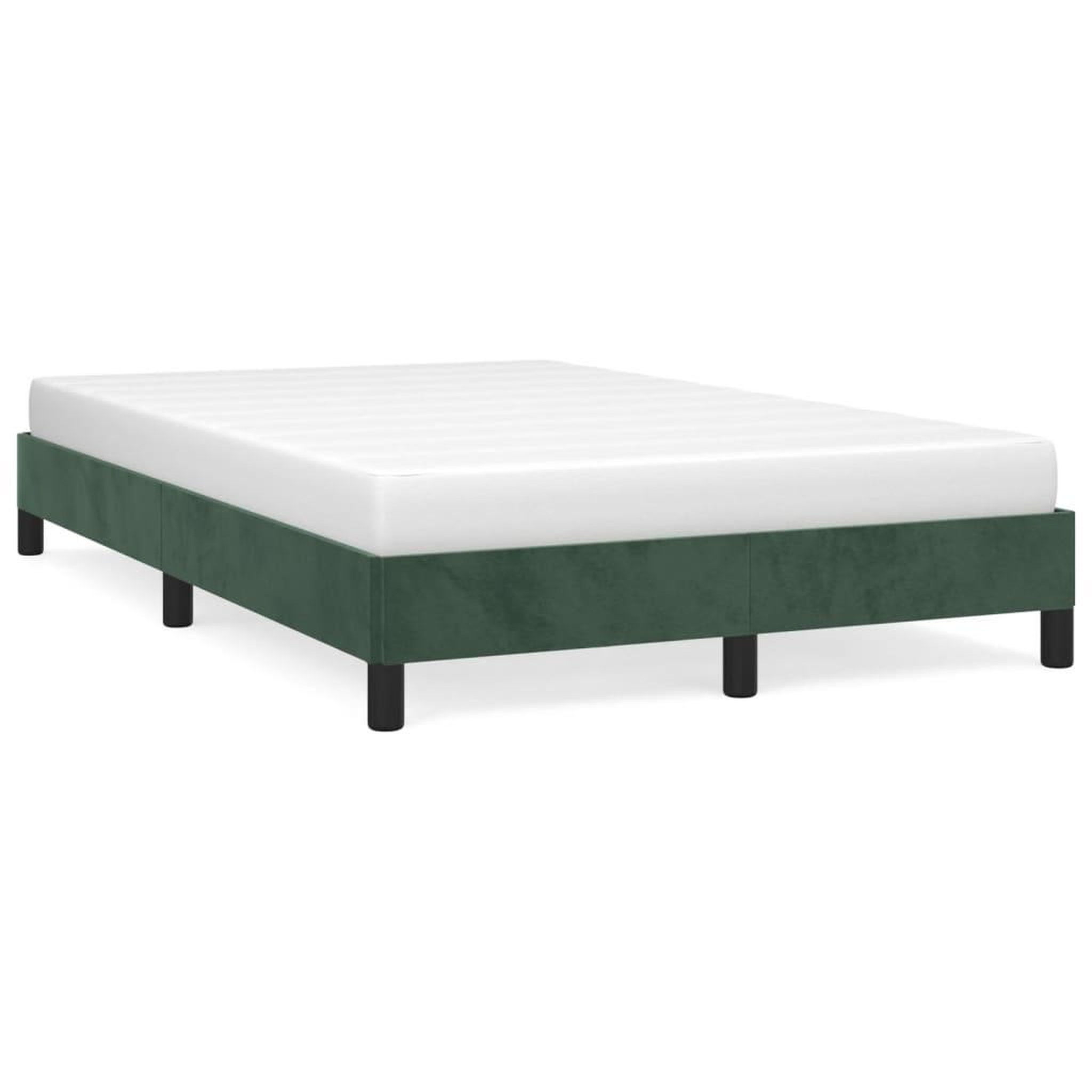 Voir la diapositive 2 : VIDAXL Cadre de lit sans matelas vert fonce 120x190 cm velours