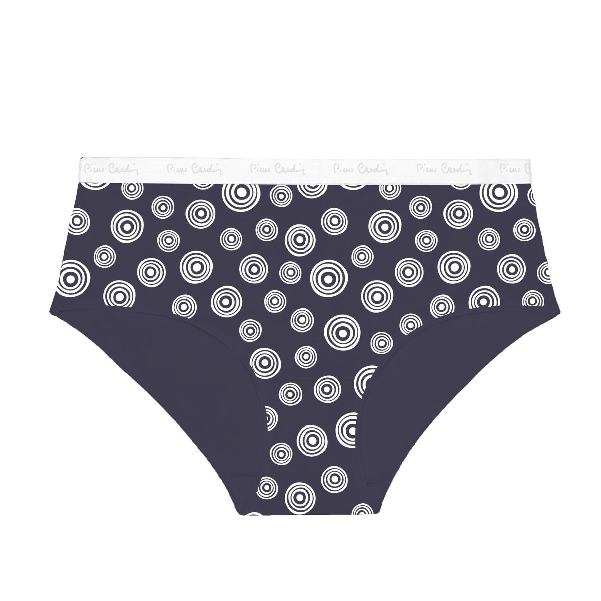 Voir la diapositive 5 : PIERRE CARDIN Lot de 3 culottes femme  en coton uni imprimé ceinture fine 2cm pck29