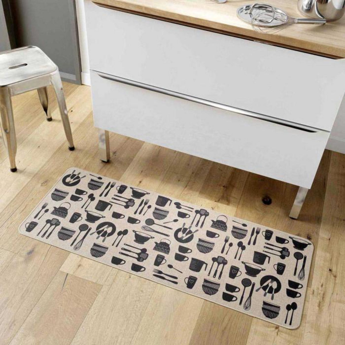 Paris Prix Tapis Multi-Usage Tissé  Kitchen  45x120cm Naturel