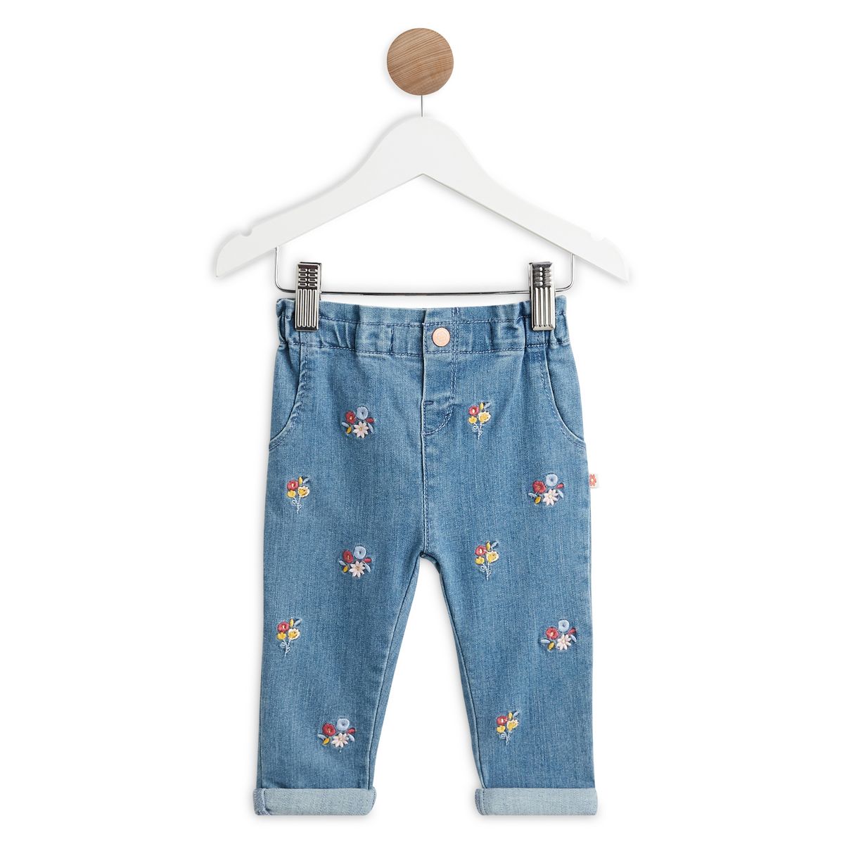 INEXTENSO Jean imprimé fleurs bébé fille