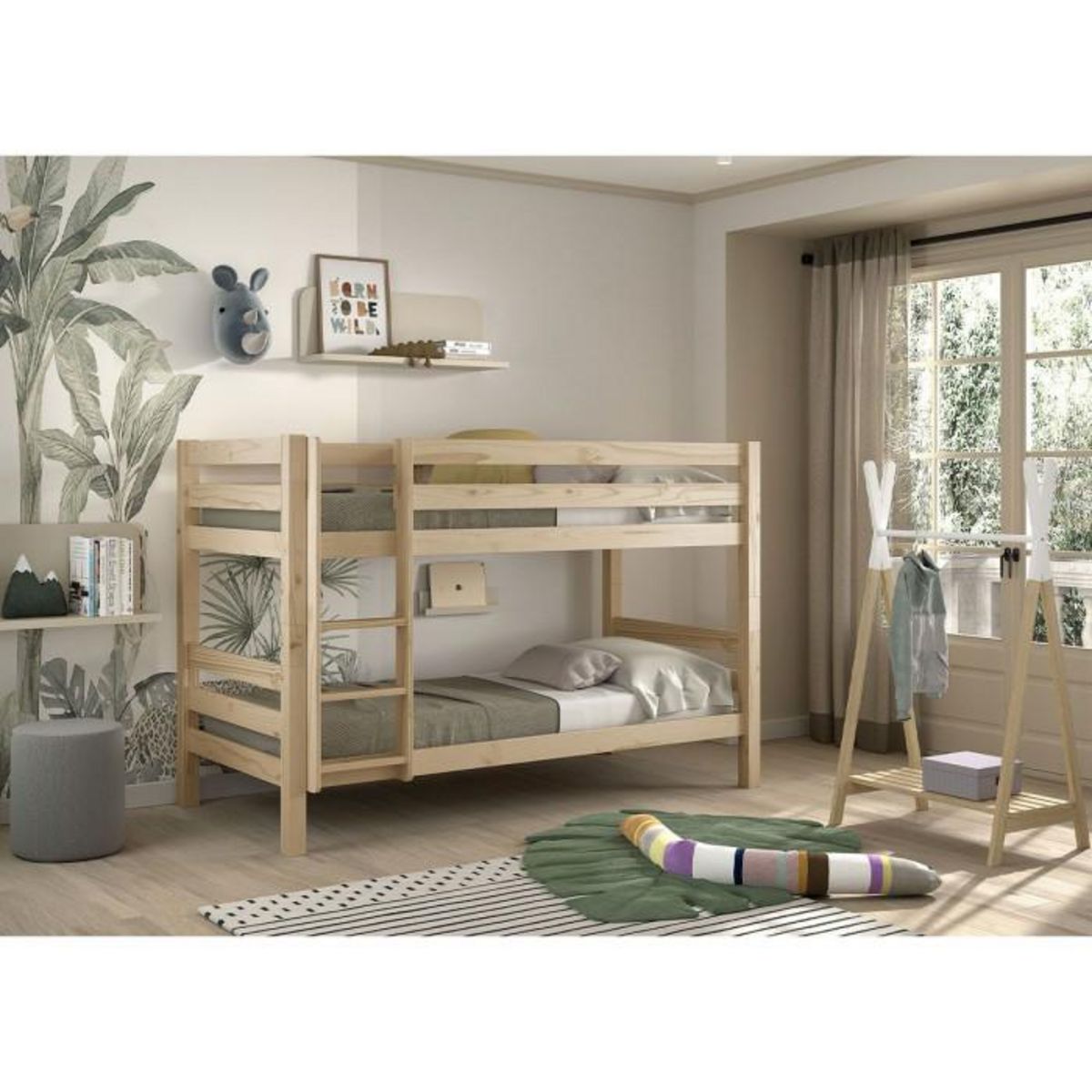 Paris Prix Lit Enfant Superposé  Pino  90x200cm Naturel