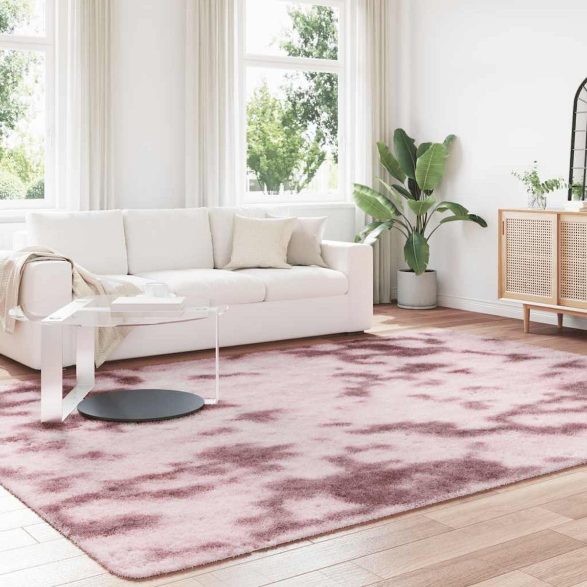 VIDAXL Tapis Shaggy a poils longs NAVARRA rose poudre 240x340 cm
