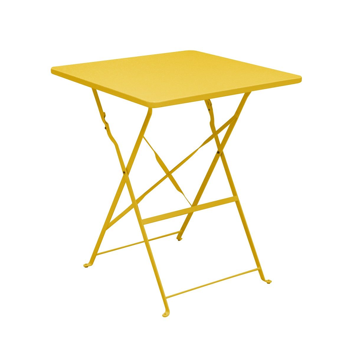 GARDENSTAR Table de jardin pliante 60x60cm acier jaune POP