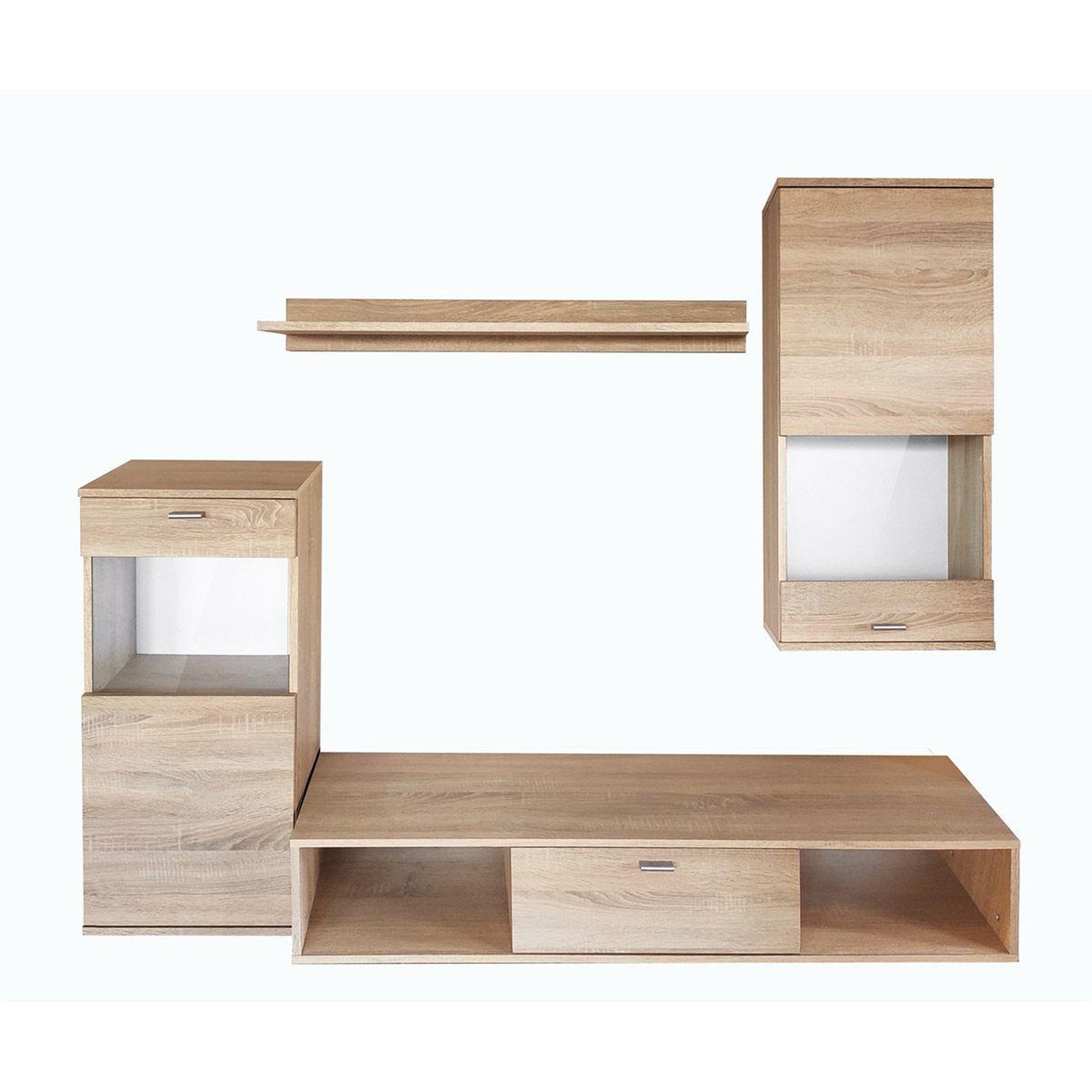 Voir la diapositive 3 : Paris Prix Ensemble meuble tv design  rico  180cm naturel