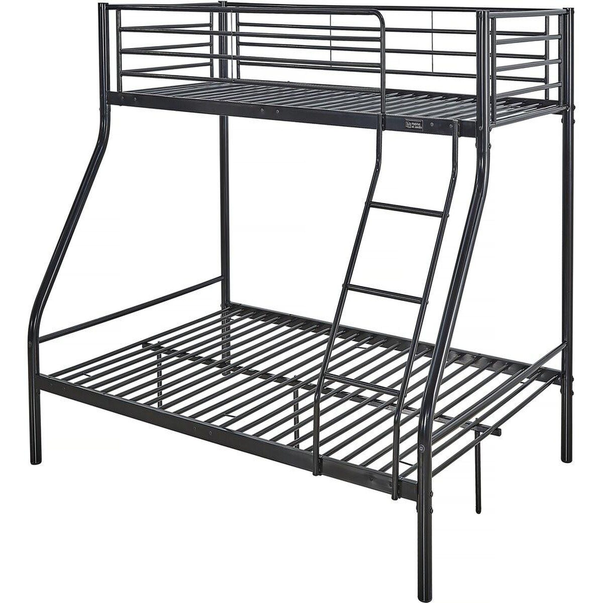 Habitat et Jardin Lit superposé en métal  leo  sommiers inclus - 90/140 x 190 cm - noir