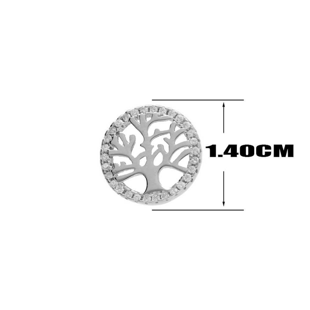 L'ATELIER D'AZUR Boucles d'Oreilles Argent 925/000 Rhodié - Arbre de Vie Pavé de Zirconiums