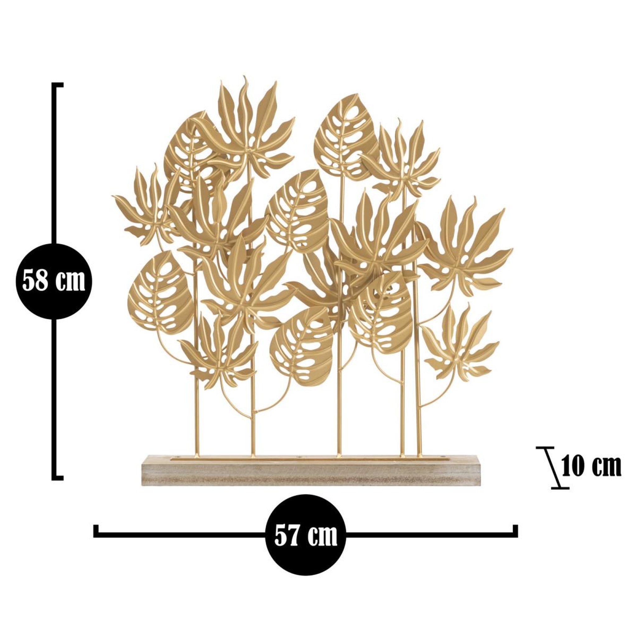 Voir la diapositive 6 : Paris Prix Objet déco en métal  feuilles exotiques  57cm or