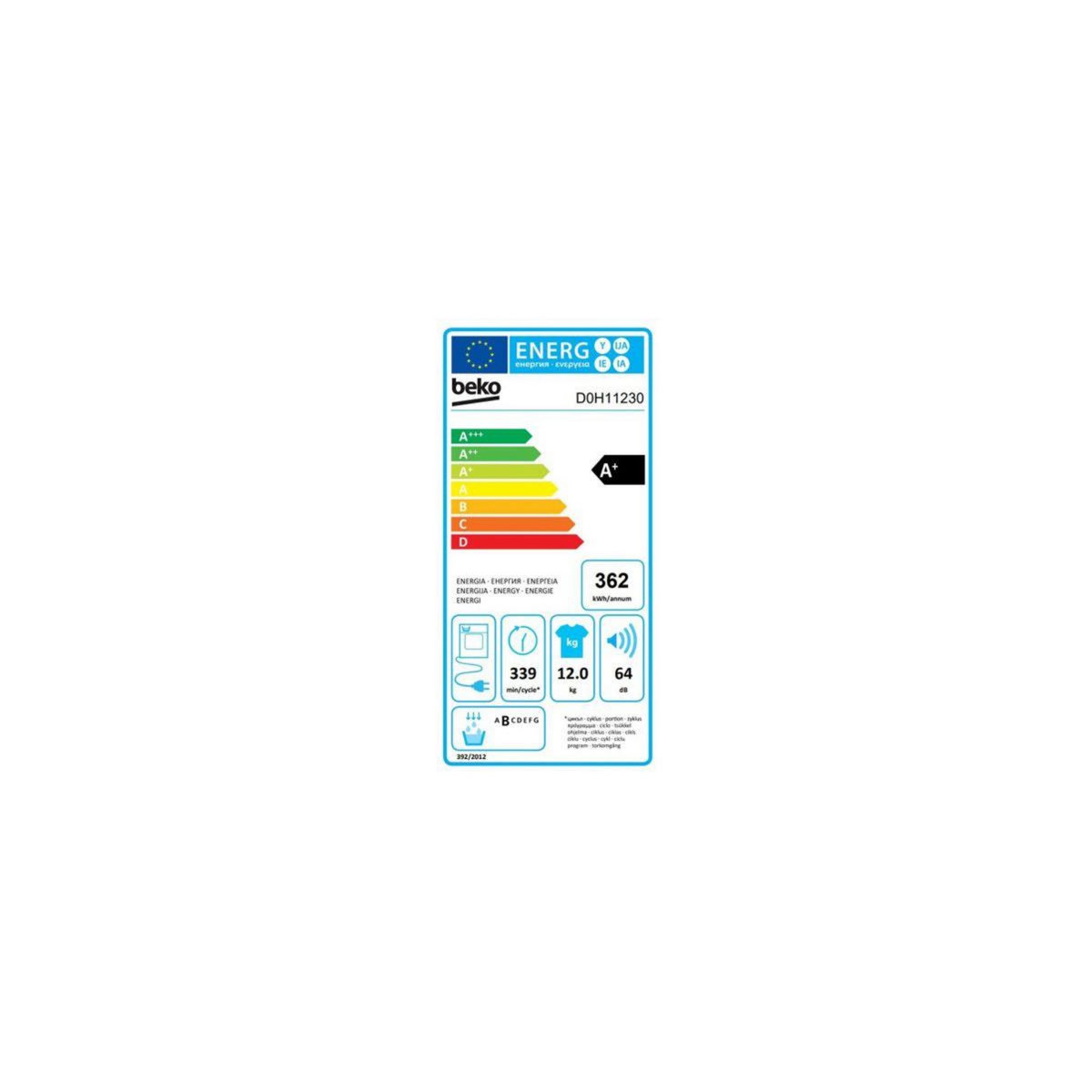 Beko Sèche linge pompe à chaleur D0H11230