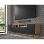 Voir la diapositive 3 : BEST MOBILIER Velato - meuble tv - effet bois et noir - 195 cm
