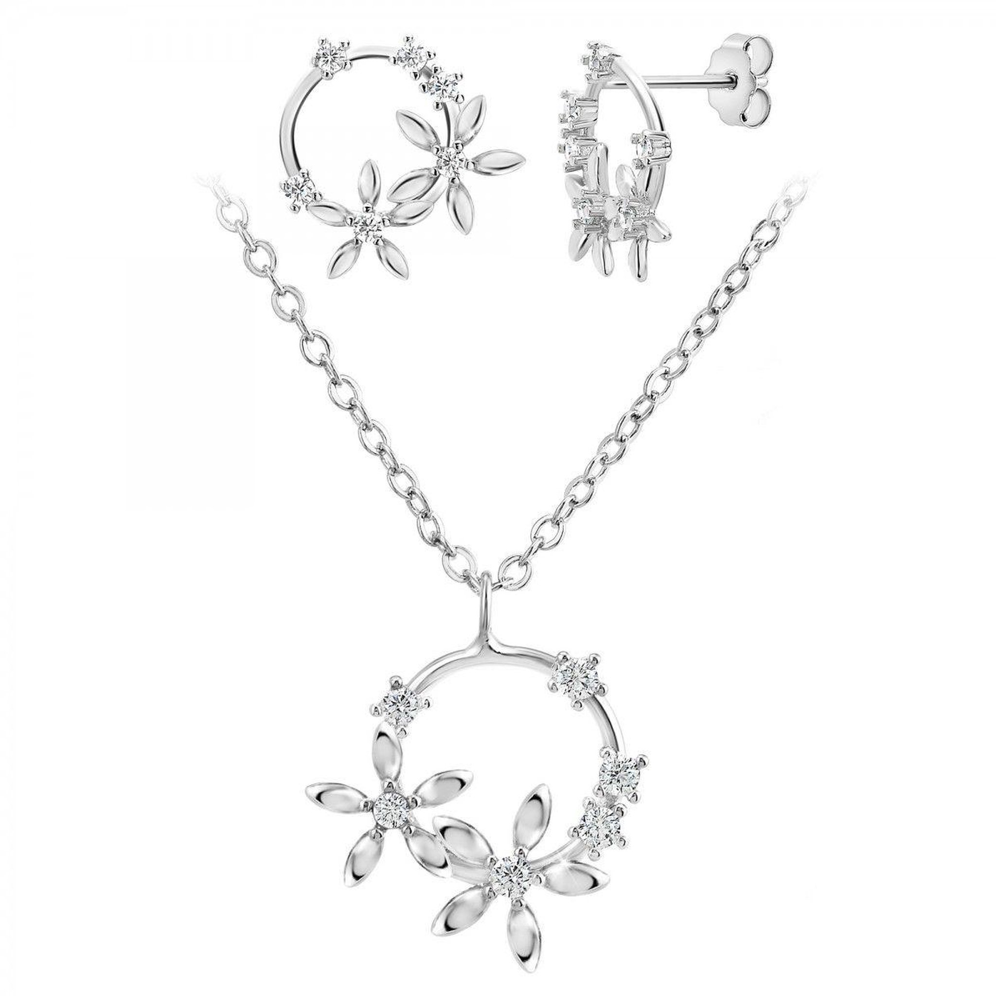 SC CRYSTAL Parure Fleurs par SC Crystal ornée de Cristaux scintillants