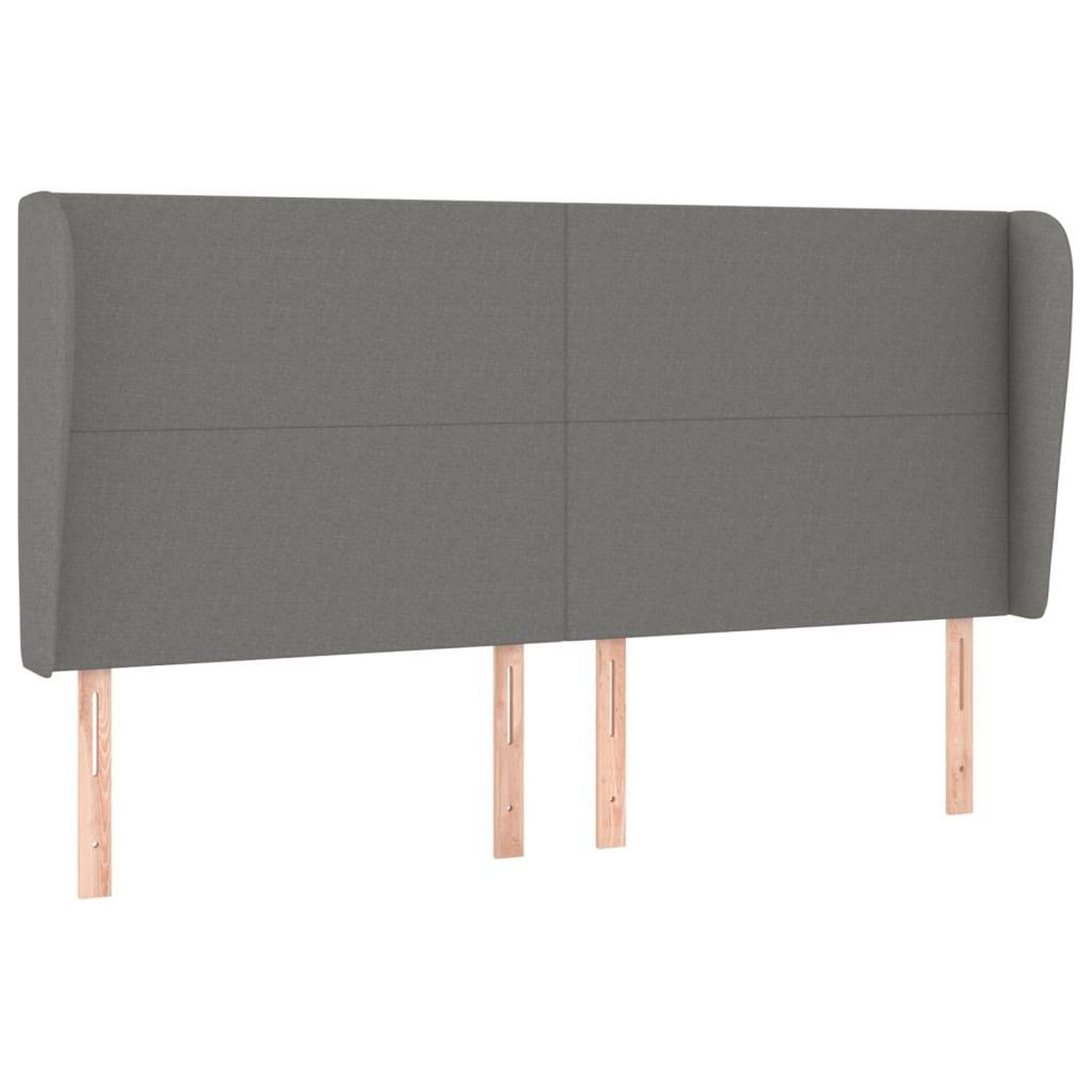Voir la diapositive 2 : VIDAXL Tete de lit avec oreilles Gris fonce 163x23x118/128 cm Tissu