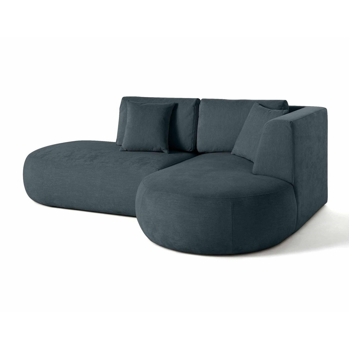 LISA DESIGN Santorini - canapé modulable d'angle droit + pouf - 4 places - en tissu texturé