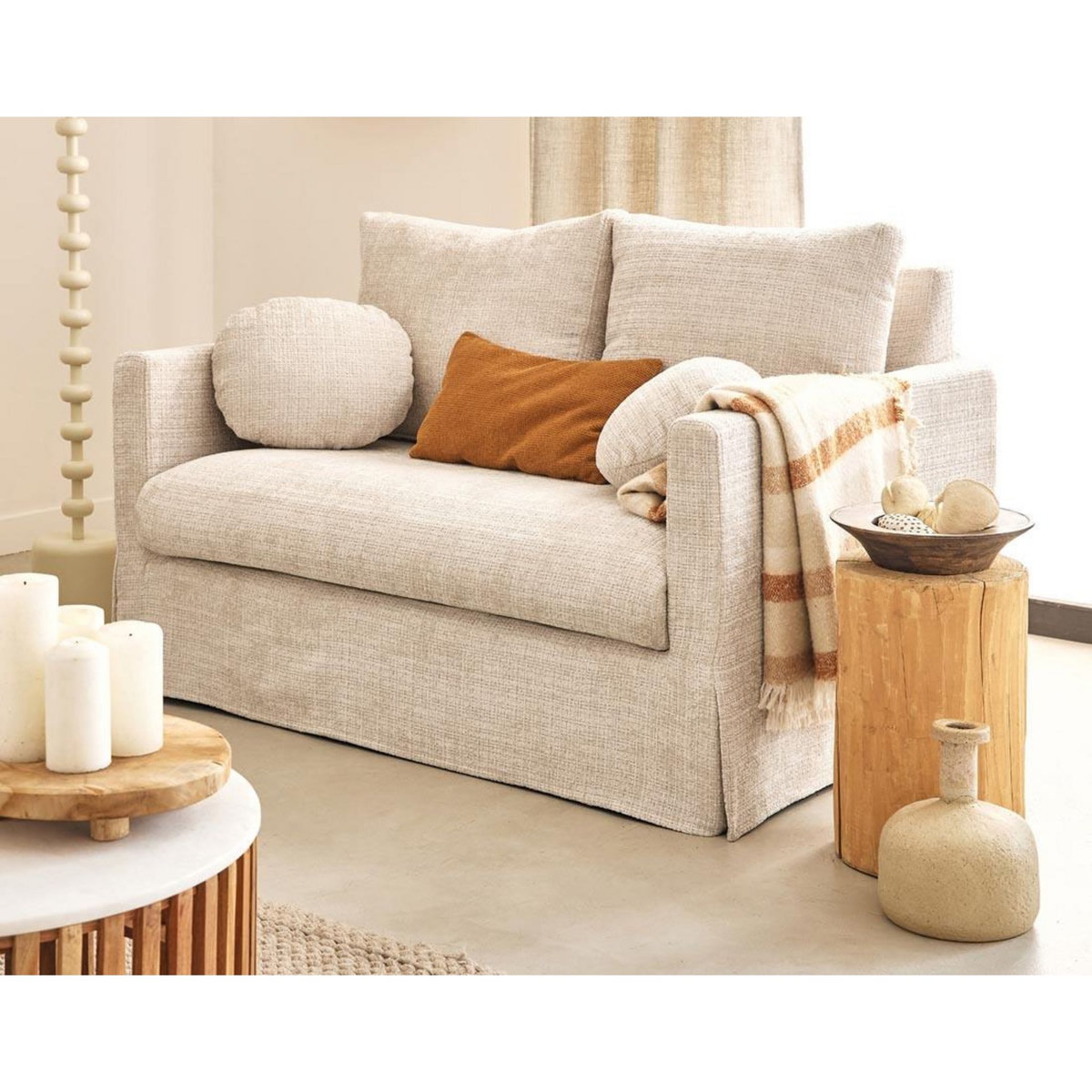 LISA DESIGN Serena - canapé droit déhoussable 2 places en velours texturé