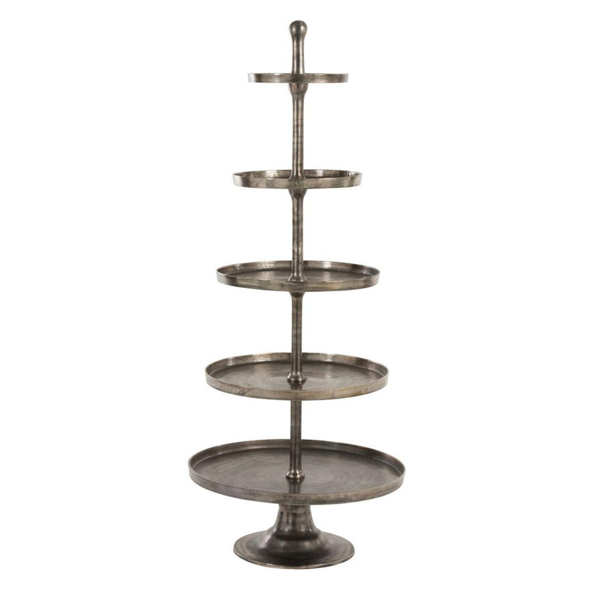 Voir la diapositive 1 : J-LINE Plateau sur pied à 5 niveaux  fontaine  167cm gris