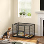 Voir la diapositive 2 : PAWHUT Cage pour chien 94 x 60 x 64 cm toit ouvrant trappes nourrissage porte acier noir