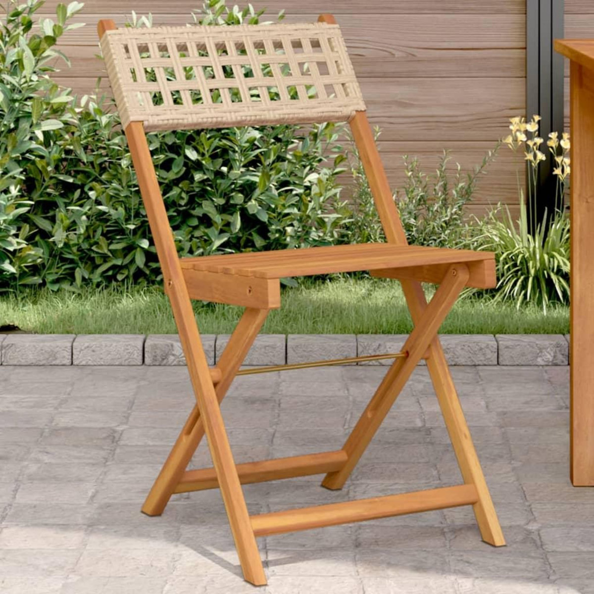 VIDAXL Chaises de bistrot lot de 2 beige bois massif d'acacia et rotin