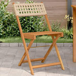 VIDAXL Chaises de bistrot lot de 2 beige bois massif d'acacia et rotin