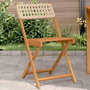 Voir la diapositive 1 : VIDAXL Chaises de bistrot lot de 2 beige bois massif d'acacia et rotin