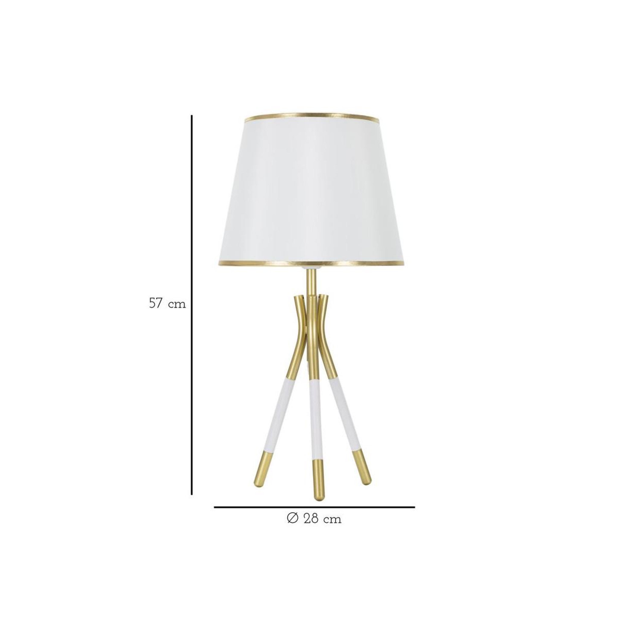 Voir la diapositive 6 : Paris Prix Lampe à poser en métal  triply  57cm blanc & or