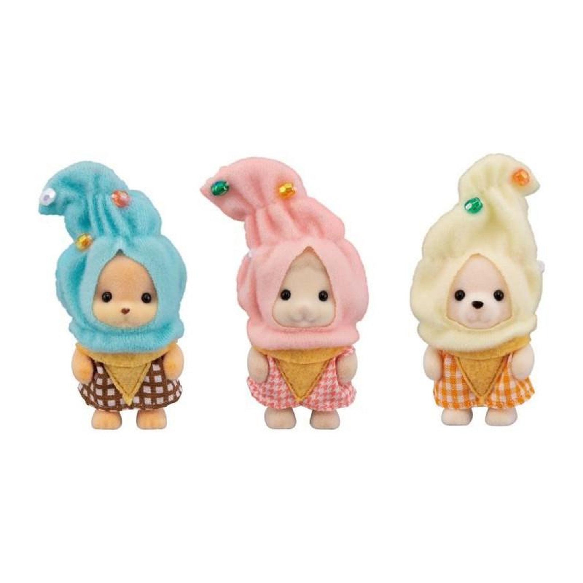 Sylvanian Families Le trio des bébés en costumes de cremes glacées - SYLVANIAN FAMILIES - 5593 - A partir de 3 ans