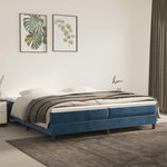 VIDAXL Sommier a lattes de lit et matelas Bleu fonce 200x200cm Velours