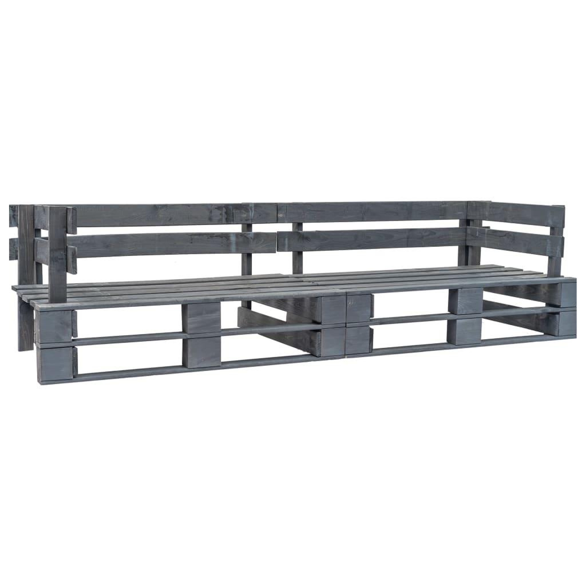 Voir la diapositive 1 : VIDAXL Canape palette de jardin 2 places gris bois