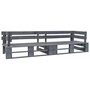 Voir la diapositive 1 : VIDAXL Canape palette de jardin 2 places gris bois