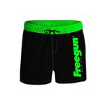 FREEGUN Boardshort Court garçon ceinture élastique et colorée. Coloris disponibles : Noir