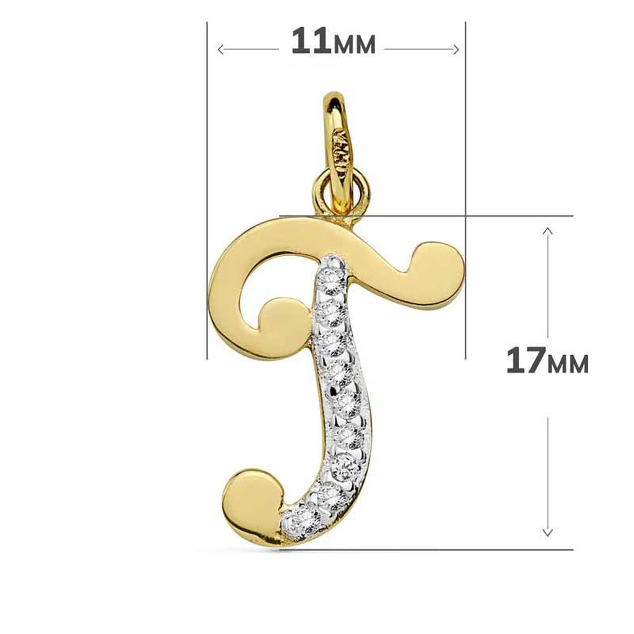 Voir la diapositive 3 : L'ATELIER D'AZUR Pendentif Or 18 Carats 750 Jaune Serti de Zirconiums - Initiale Lettre  T  - Chaine Offerte