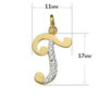 Voir la diapositive 3 : L'ATELIER D'AZUR Pendentif Or 18 Carats 750 Jaune Serti de Zirconiums - Initiale Lettre  T  - Chaine Offerte