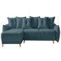 Voir la diapositive 1 : BEST MOBILIER Lena - canapé d'angle réversible convertible - 4 places - style scandinave