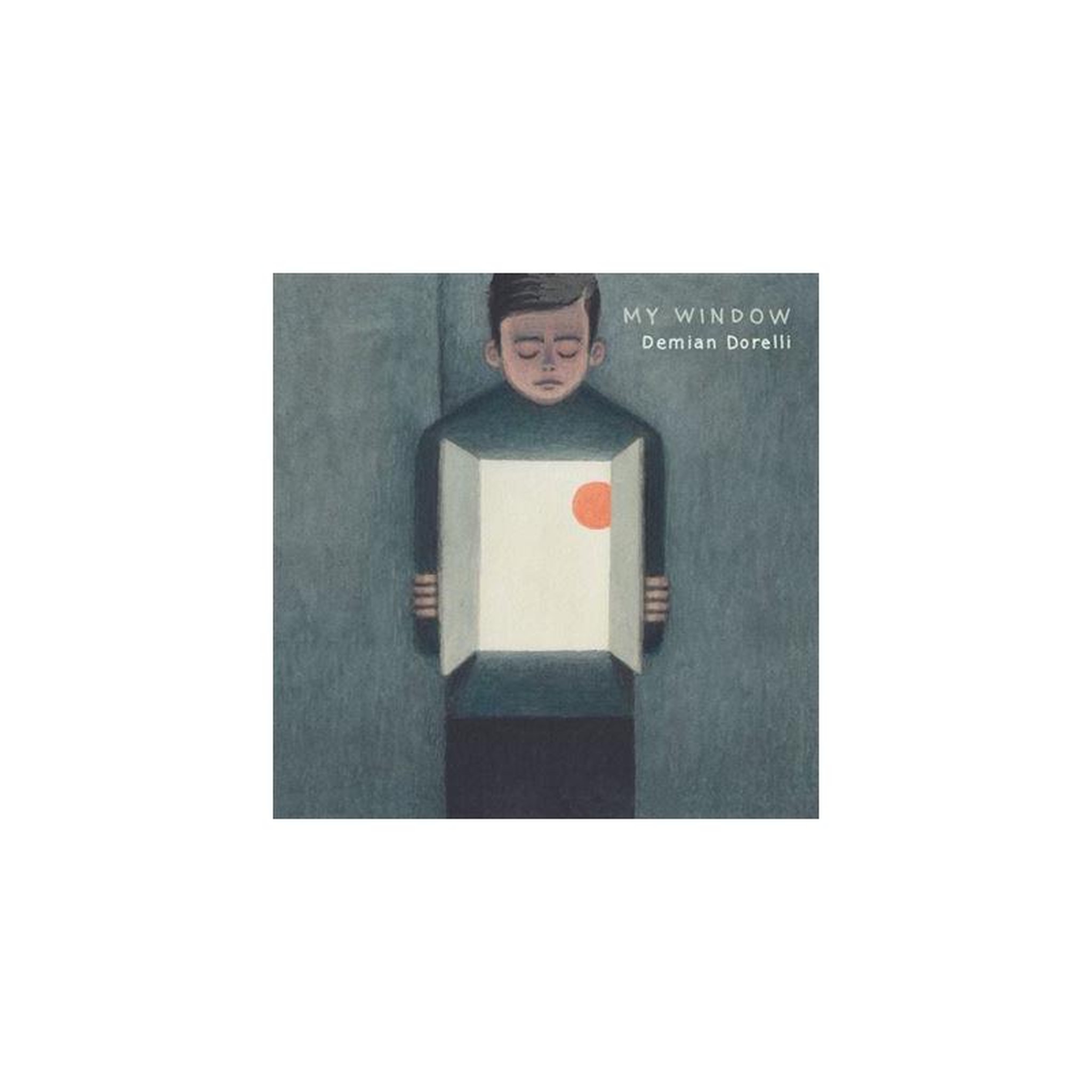 Cd illustré my window de demian dorelli, pochette graphique minimaliste avec accents orange