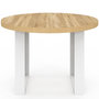 Voir la diapositive 3 : ID MARKET Table à manger fixe ronde PHOENIX 4 personnes bois et blanc 110 cm