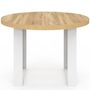 Voir la diapositive 3 : ID MARKET Table à manger fixe ronde PHOENIX 4 personnes bois et blanc 110 cm