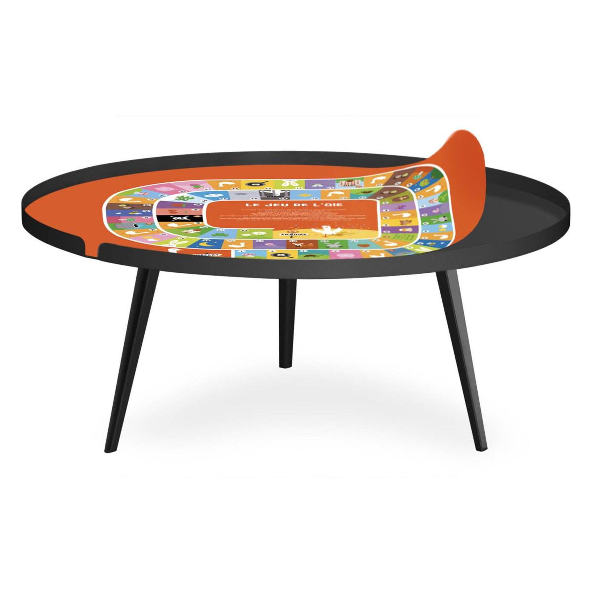 Voir la diapositive 5 : Paris Prix Table basse à rebord 2 covers  kid  90cm noir