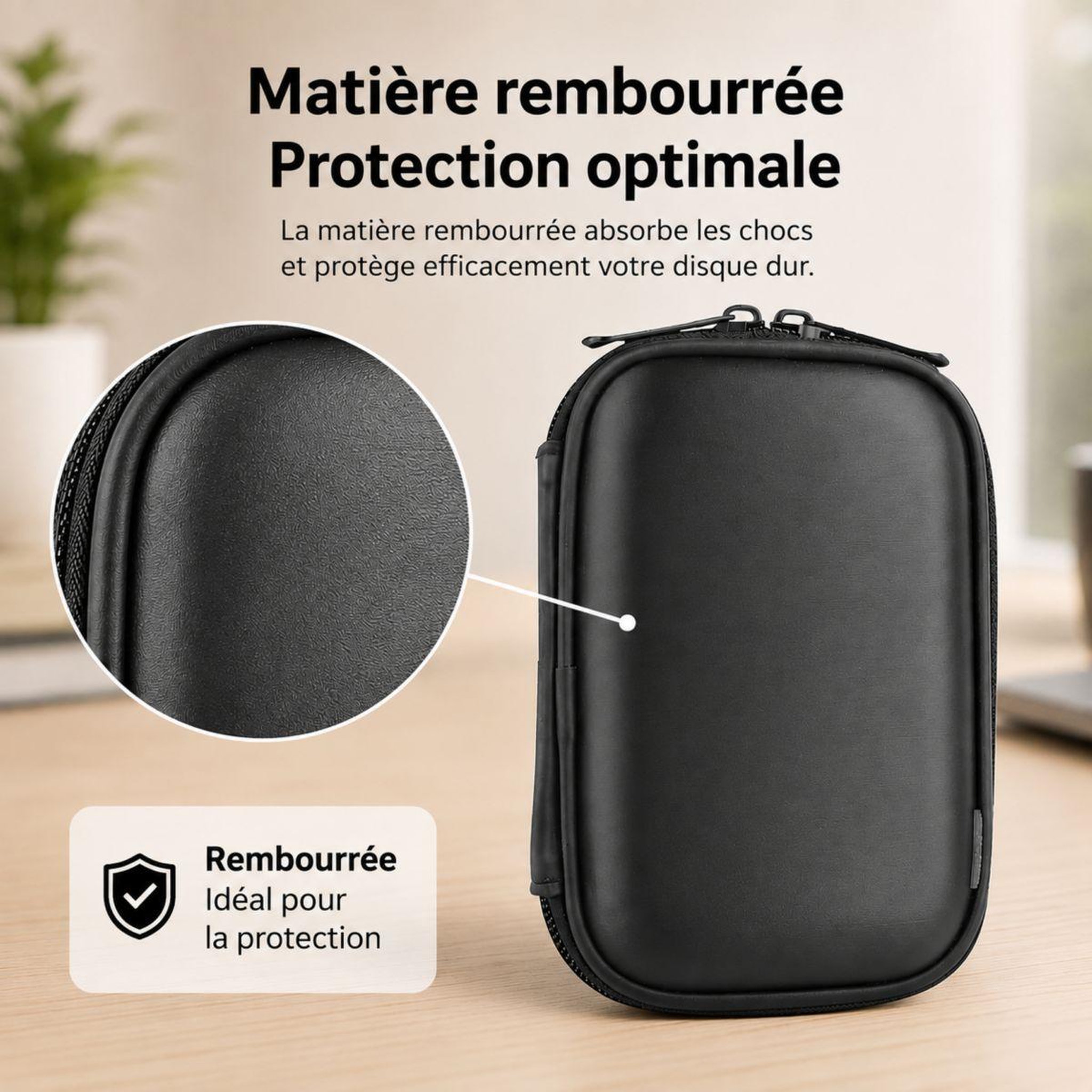 Voir la diapositive 2 : ESSENTIEL B Housse disque dur rigide 2.5'' alu noir brosse