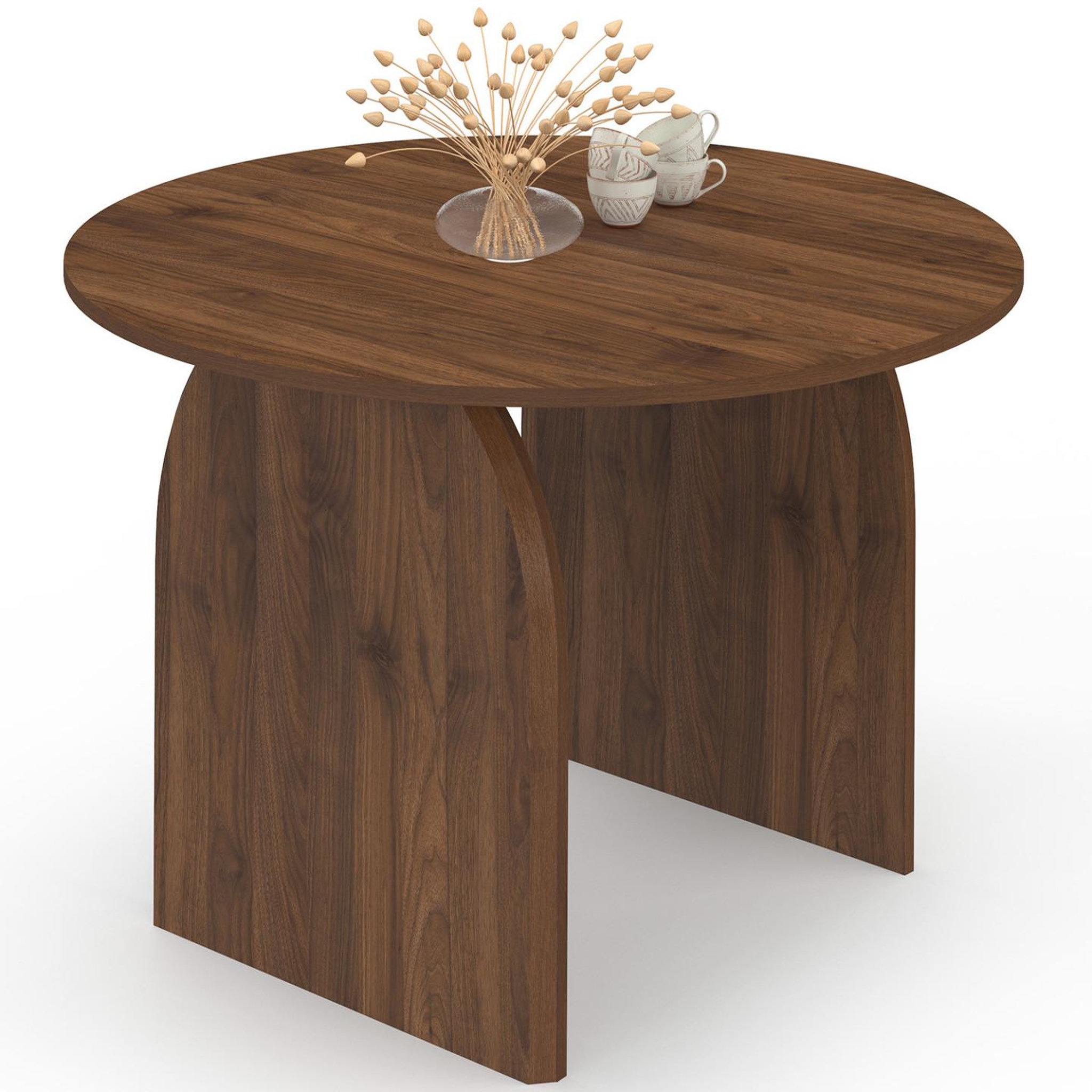 Voir la diapositive 5 : ID MARKET Table à manger extensible japandi ovale edith 4-8 personnes effet noyer 110-150 cm