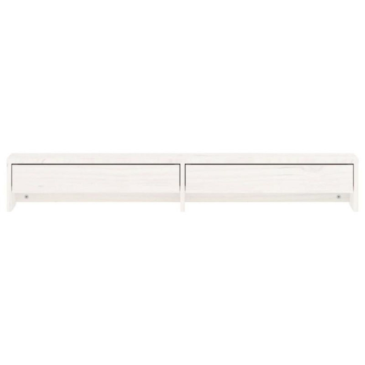 VIDAXL Support de moniteur Blanc 100x27x15 cm Bois de pin solide